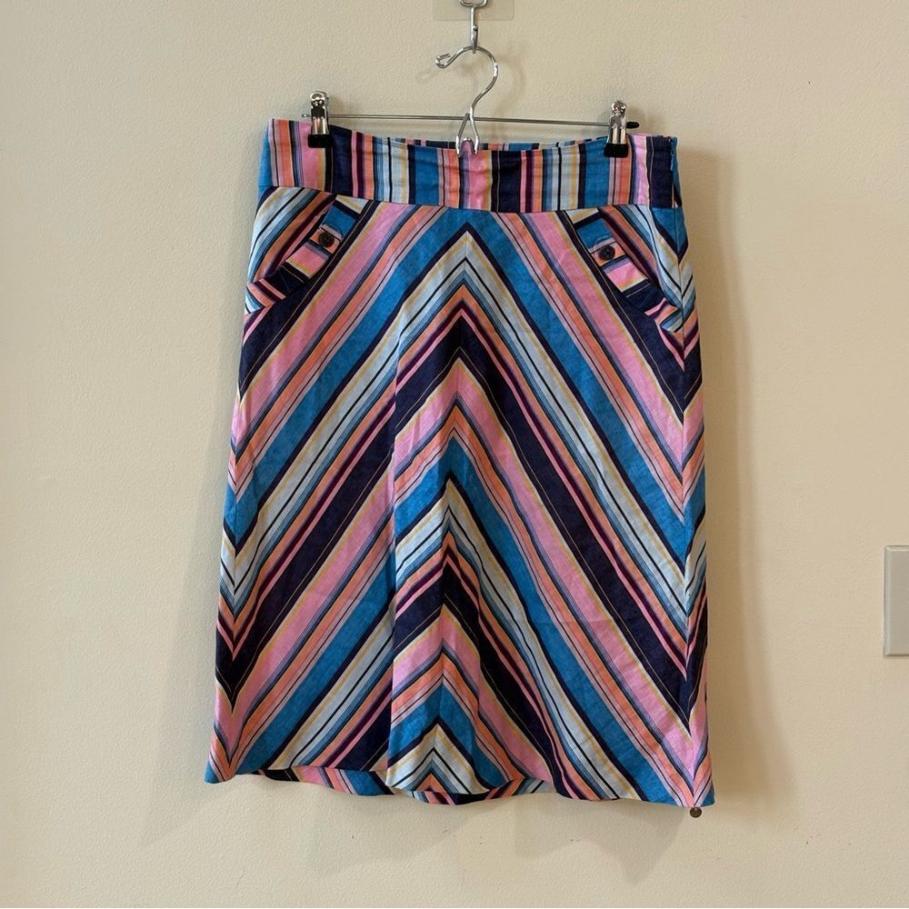 Ted Baker Linen Striped Skirt